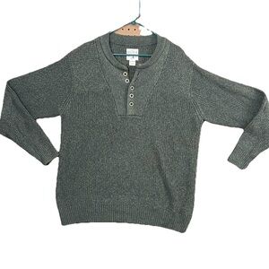MINT! RED HEAD MENS BUTTON FRONT CHUNKY KNIT HENLEY SWEATER Sz XL OLIVE GREEN